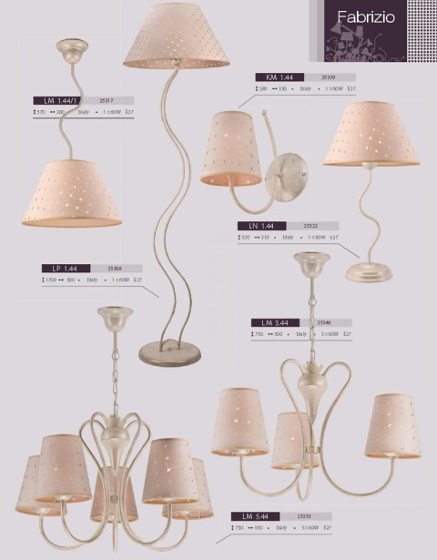 1 LAMPA POJEDYNCZA FABRIZIO BIAŁA 1 LAMPA POJEDYNCZA FABRIZIO BIAŁA