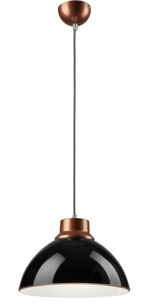 1 NOWOCZESNA LAMPA WISZĄCA CZARNA / MIEDŹ SZKŁO 30 cm 1 NOWOCZESNA LAMPA WISZĄCA CZARNA / MIEDŹ SZKŁO 30 cm