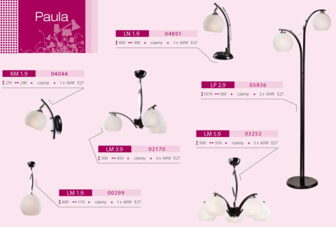 1 LAMPKA NOCNA PAULA CZARNA 1 LAMPKA NOCNA PAULA CZARNA