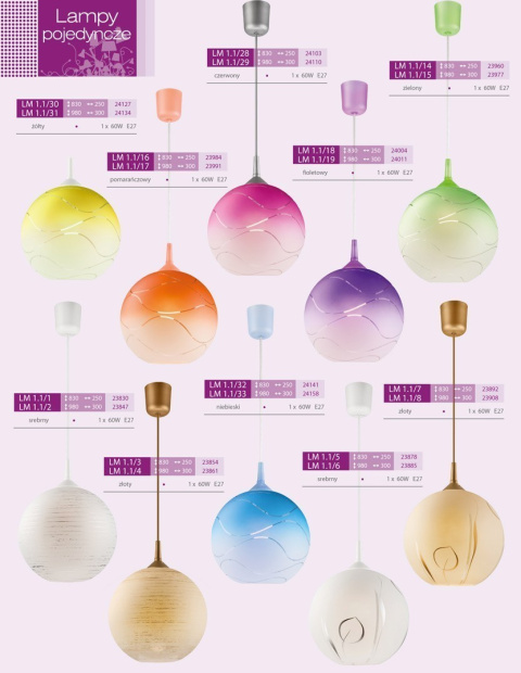 1 LAMPA WISZĄCA SZKLANA KULA ŻÓŁTA 30 cm 1 LAMPA WISZĄCA SZKLANA KULA ŻÓŁTA 30 cm