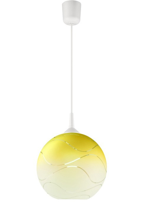 1 LAMPA WISZĄCA SZKLANA KULA ŻÓŁTA 30 cm 1 LAMPA WISZĄCA SZKLANA KULA ŻÓŁTA 30 cm