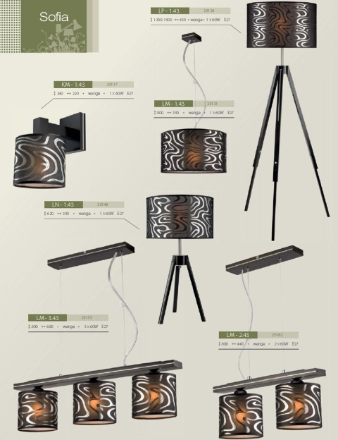 SOFIA lampa wisząca 2-punktowa wenge SOFIA lampa wisząca 2-punktowa wenge