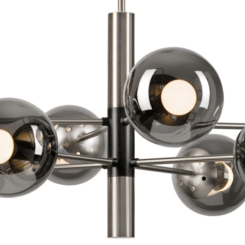 SUPER PROMOCJA!! Lampa sufitowa 8-punktowa srebrna ROLLO E14