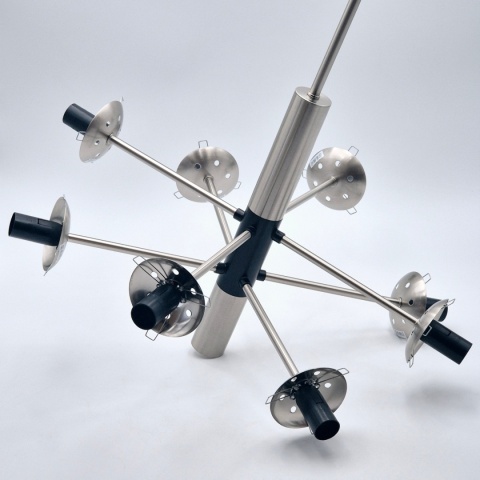 SUPER PROMOCJA!! Lampa sufitowa 8-punktowa srebrna ROLLO E14