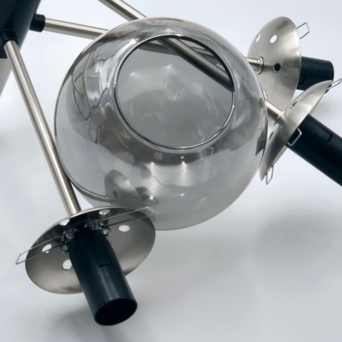 SUPER PROMOCJA!! Lampa sufitowa 8-punktowa srebrna ROLLO E14