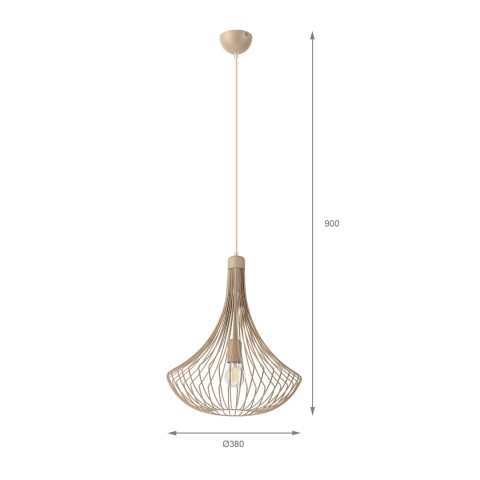 Lampa wisząca BALERINA druciana BEŻ 1-punktowa E27