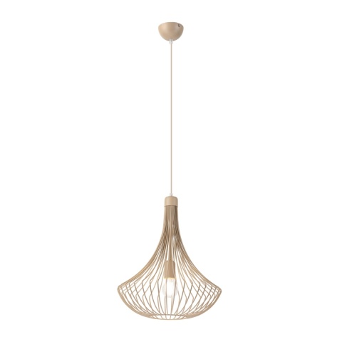 Lampa wisząca BALERINA druciana BEŻ 1-punktowa E27
