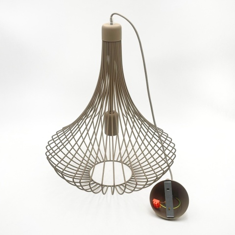 Lampa wisząca BALERINA druciana BEŻ 1-punktowa E27