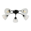 Lampa sufitowa ARCO 5-punktowa CZARNA E27 transparentne klosze
