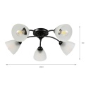 Lampa sufitowa ARCO 5-punktowa CZARNA E27 transparentne klosze