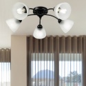 Lampa sufitowa ARCO 5-punktowa CZARNA E27 transparentne klosze