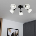 Lampa sufitowa ARCO 5-punktowa CZARNA E27 transparentne klosze