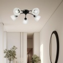 Lampa sufitowa ARCO 5-punktowa CZARNA E27 transparentne klosze