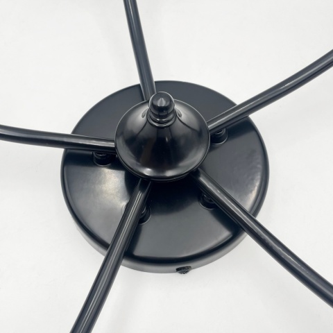 Lampa sufitowa ARCO 5-punktowa CZARNA E27 transparentne klosze