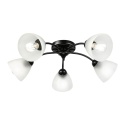 Lampa sufitowa ARCO 5-punktowa CZARNA E27 transparentne klosze