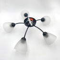 Lampa sufitowa ARCO 5-punktowa CZARNA E27 transparentne klosze