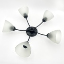Lampa sufitowa ARCO 5-punktowa CZARNA E27 transparentne klosze