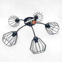 Lampa sufitowa ARCO 5-punktowa CZARNA E27 klosze metalowe DIAMENT