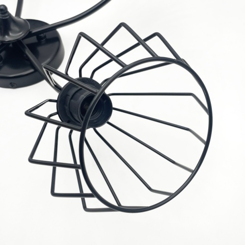 Lampa sufitowa ARCO 5-punktowa CZARNA E27 klosze metalowe DIAMENT