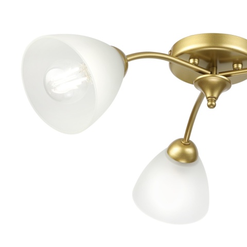 Lampa sufitowa ARCO 3-punktowa ZŁOTA E27 transparentne klosze