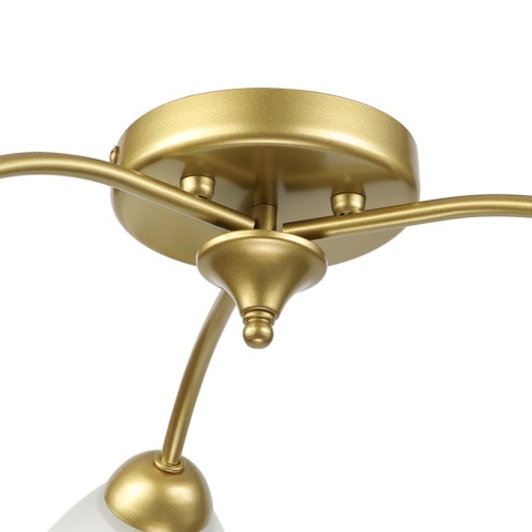 Lampa sufitowa ARCO 3-punktowa ZŁOTA E27 transparentne klosze