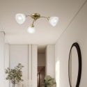 Lampa sufitowa ARCO 3-punktowa ZŁOTA E27 transparentne klosze