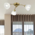 Lampa sufitowa ARCO 3-punktowa ZŁOTA E27 transparentne klosze