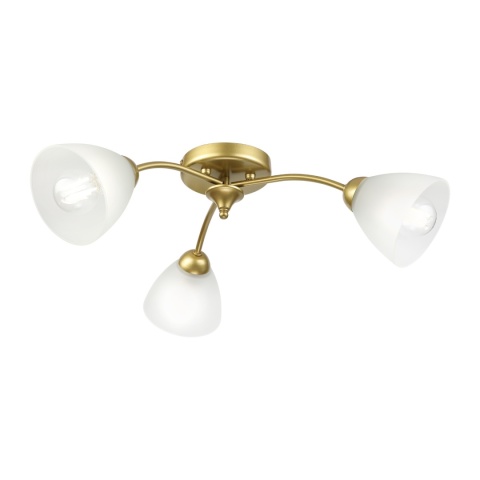 Lampa sufitowa ARCO 3-punktowa ZŁOTA E27 transparentne klosze