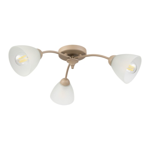 Lampa sufitowa ARCO 3-punktowa BEŻOWA E27 transparentne klosze