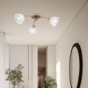 Lampa sufitowa ARCO 3-punktowa BEŻOWA E27 transparentne klosze