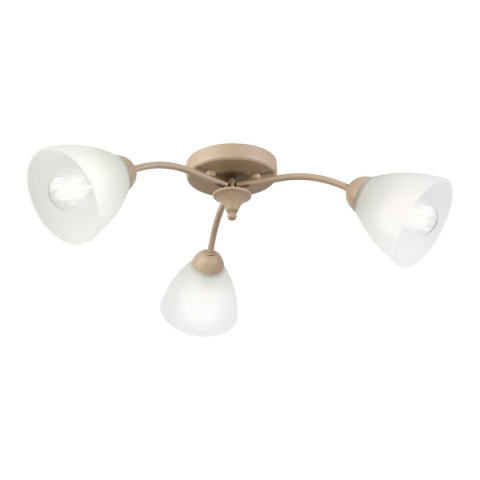 Lampa sufitowa ARCO 3-punktowa BEŻOWA E27 transparentne klosze