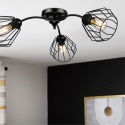 Lampa sufitowa ARCO 3-punktowa CZARNA E27 klosze metalowe DIAMENT