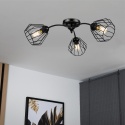 Lampa sufitowa ARCO 3-punktowa CZARNA E27 klosze metalowe DIAMENT