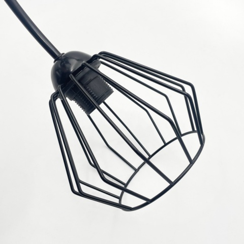 Lampa sufitowa ARCO 3-punktowa CZARNA E27 klosze metalowe DIAMENT