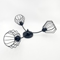 Lampa sufitowa ARCO 3-punktowa CZARNA E27 klosze metalowe DIAMENT