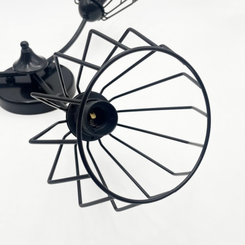 Lampa sufitowa ARCO 3-punktowa CZARNA E27 klosze metalowe DIAMENT