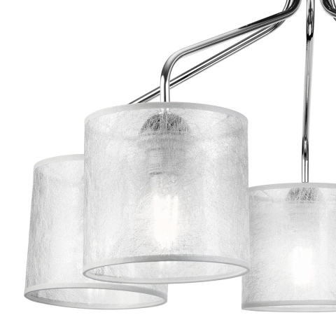 Lampa sufitowa LUCERO 5-punktowa CHROM/CZARNY E27 srebrne abażury