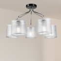 Lampa sufitowa LUCERO 5-punktowa CHROM/CZARNY E27 srebrne abażury