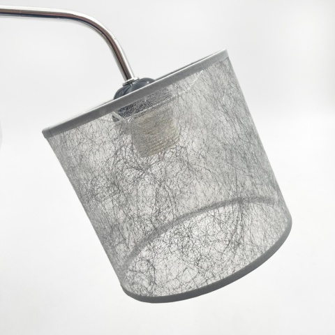 Lampa sufitowa LUCERO 5-punktowa CHROM/CZARNY E27 srebrne abażury