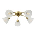 Lampa sufitowa ARCO 5-punktowa ZŁOTA E27 transparentne klosze