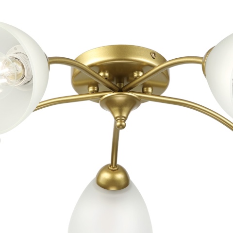 Lampa sufitowa ARCO 5-punktowa ZŁOTA E27 transparentne klosze