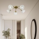 Lampa sufitowa ARCO 5-punktowa ZŁOTA E27 transparentne klosze