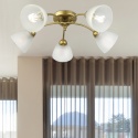 Lampa sufitowa ARCO 5-punktowa ZŁOTA E27 transparentne klosze