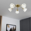 Lampa sufitowa ARCO 5-punktowa ZŁOTA E27 transparentne klosze
