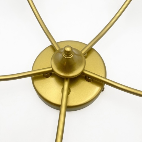 Lampa sufitowa ARCO 5-punktowa ZŁOTA E27 transparentne klosze