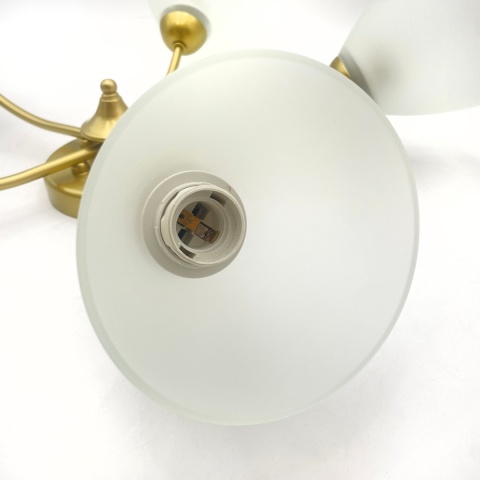 Lampa sufitowa ARCO 5-punktowa ZŁOTA E27 transparentne klosze