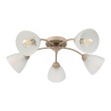 Lampa sufitowa ARCO 5-punktowa BEŻOWA E27 transparentne klosze