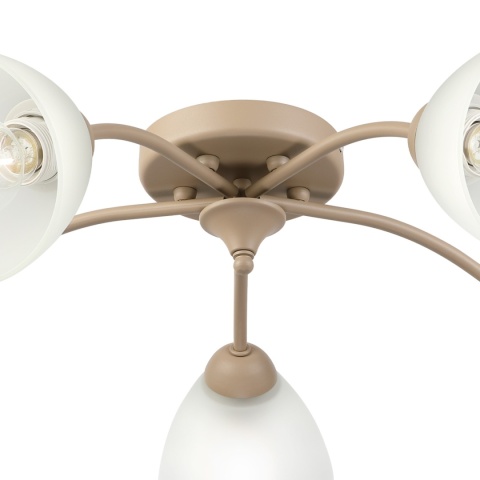 Lampa sufitowa ARCO 5-punktowa BEŻOWA E27 transparentne klosze