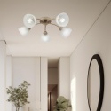 Lampa sufitowa ARCO 5-punktowa BEŻOWA E27 transparentne klosze