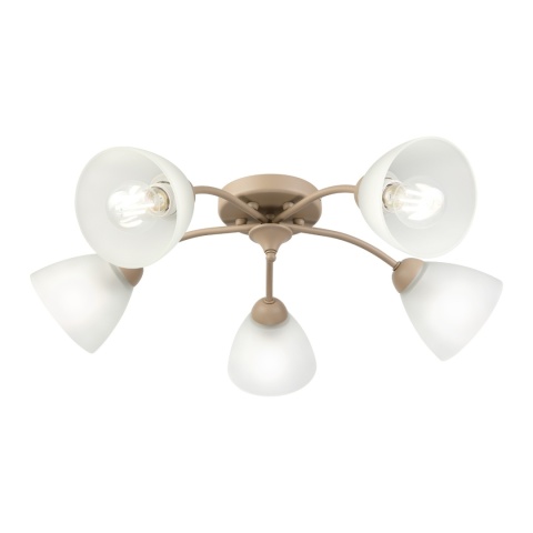 Lampa sufitowa ARCO 5-punktowa BEŻOWA E27 transparentne klosze
